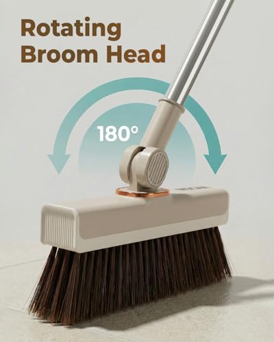 Broom and Dustpan Set for Home, 54 Inch Long Handle Upright Broom - Image 5