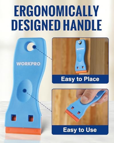 WORKPRO Plastic Razor Blade Scraper Kit, 12 Scrapers - Image 3