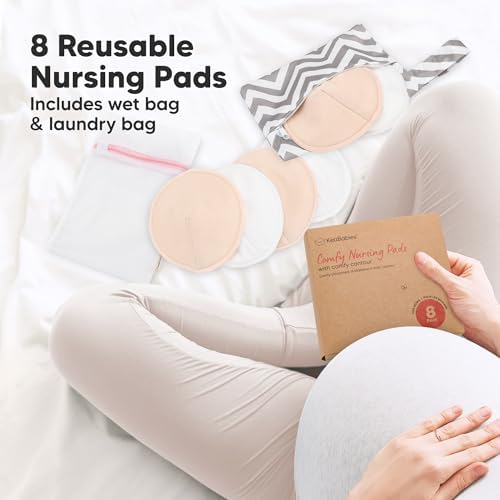 Organic Nursing Pads, 8 Washable Breast Pads, Wash Bag - Image 6