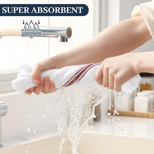 Homaxy 100% Ring Spun Cotton Kitchen Towels 6 Pack - Image 3