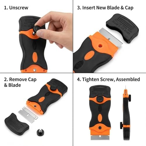 Mister Rui 2Pack Dual-Head Scraper, 50 Blades, Screw-On Safe - Image 3