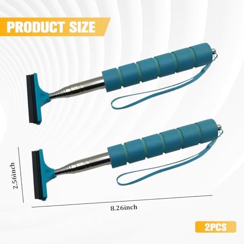 2PCS Car Side Mirror Squeegee, Retractable Vehicle Rear View Mirror Cleaning - Image 2