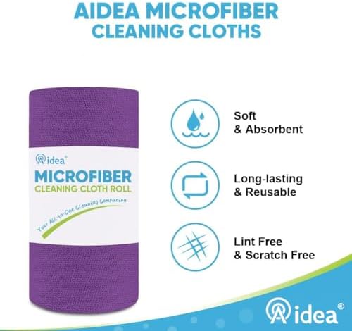 AIDEA Microfiber Cleaning Cloth Roll-75PK, 11.5"×11.5" - Image 3
