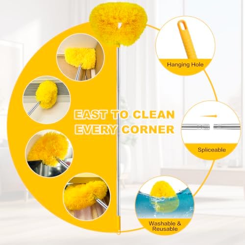Ceiling Fan Cleaner Duster Reusable Microfiber Ceiling Fan Blade Cleaner - Image 3