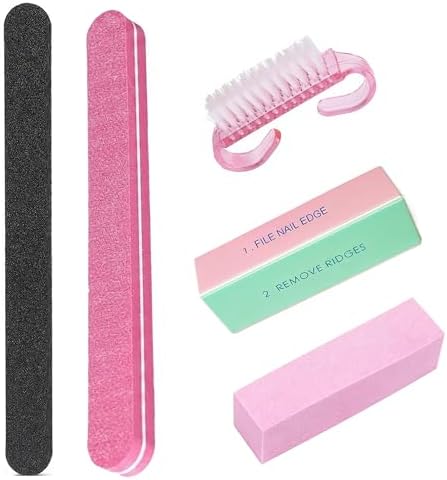 Professional Nail File and Buffer Set, Buffing Blocks, Nail Brush, Nail Shaper by ToNewBe