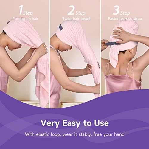 Umisleep Extra Large Microfiber Hair Towel, Ultra Absorbent - Image 2