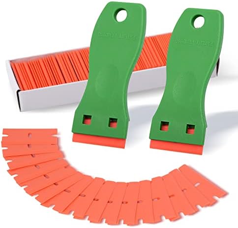 FOSHIO 2PCS Green Plastic Razor Sticker Remover Paint Scrapers by FOSHIO