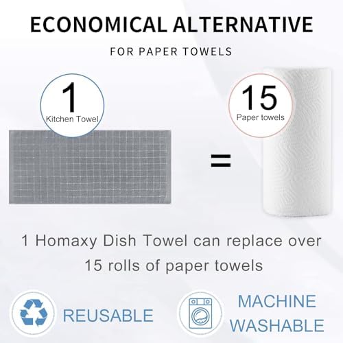 Homaxy 100% Cotton Terry Kitchen Towels, 4 Pack - Image 6