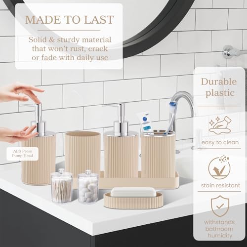 Beige Bathroom Accessories Set - Image 3