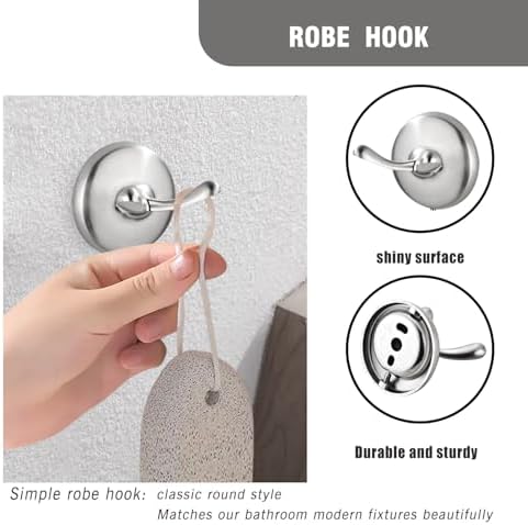 Classic Bathroom Hardware Accessory 4-piece Set, Brushed Nickel - Image 6