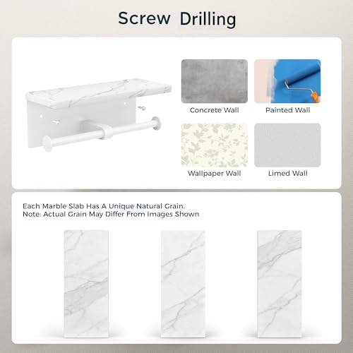 FORIOUS Double Marble Toilet Paper Holder - Image 6