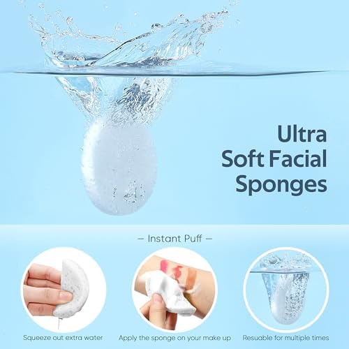 GAINWELL 50-Count Compressed Facial Sponges, Exfoliating Mask, Makeup Removal - Image 2