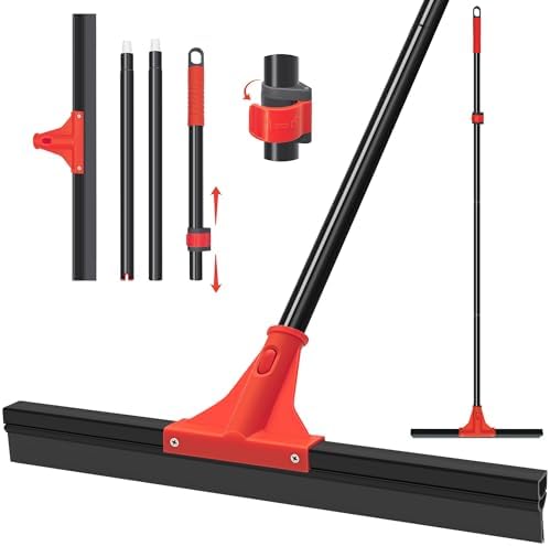Floor Squeegee with 18'' Silicone Rubber Scraper Head and 58'' Long Adjustable by DALIPER