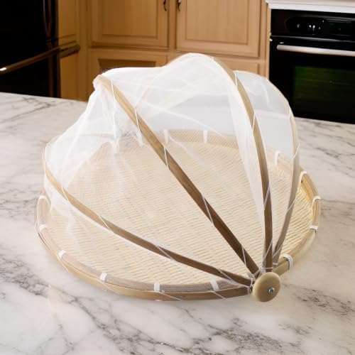 Hand Woven Serving Basket with Anti-Mosquito Net, Foldable Dustpan - Image 6