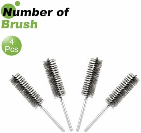 HARFINGTON 4pcs Wire Bore Brush 8 x 1-1/4" 5/16 Inch Shank Stainless Steel - Image 3