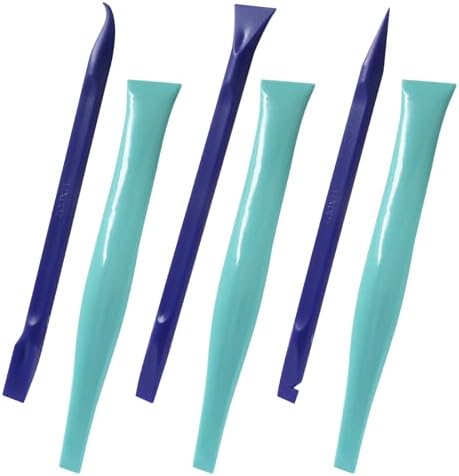 6Pcs Non-Scratch Plastic Scraper Tools, Light Blue+Dark Blue by Zorveiio