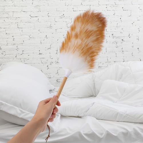 Baluue Wool Duster with Handle, Furniture Dust Cleaner Brush Tool - Image 7