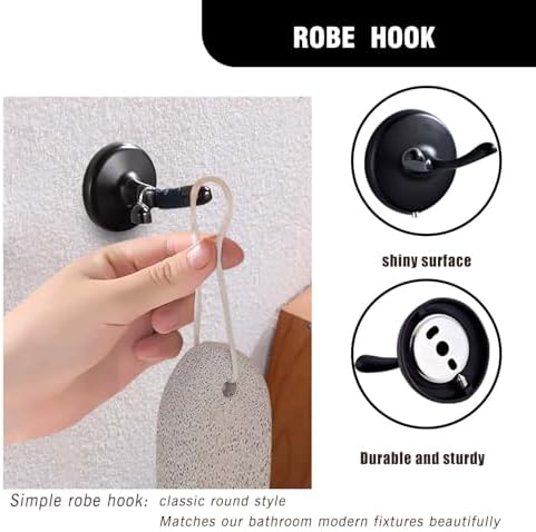 Classic Bathroom Hardware Accessory 4-piece Set, Matt Black - Image 6