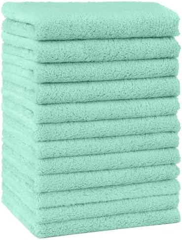 HOMEXCEL Baby Washcloths 12 Pack Microfiber Coral Fleece Soft Wash Cloths by HOMEXCEL