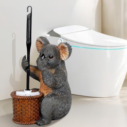 Whimsical Koala Toilet Brush Holder Set by ZQQLITE