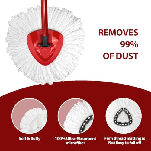 6 Heads + 1 Base Spin Mop Replacement Head - Image 4
