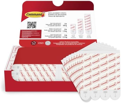 Command Indoor Large Replacement Strips, 20 Strips by Command