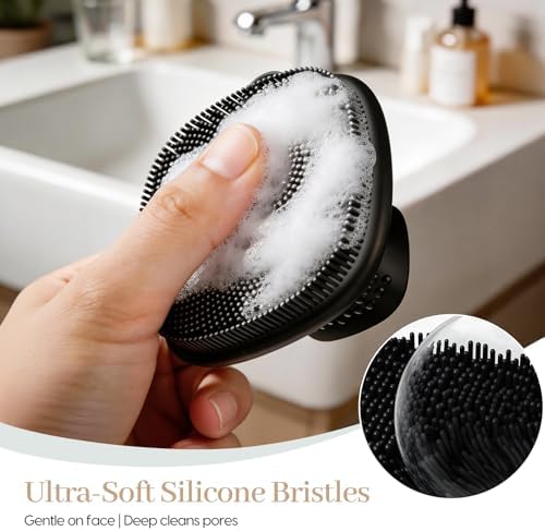 Silicone Back Scrubber for Shower &Silicone Face Scrubber, Soft Body & Facial - Image 3