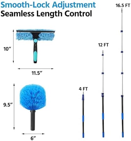 23FT High Reach Window Squeegee & Cobweb Duster - Image 4