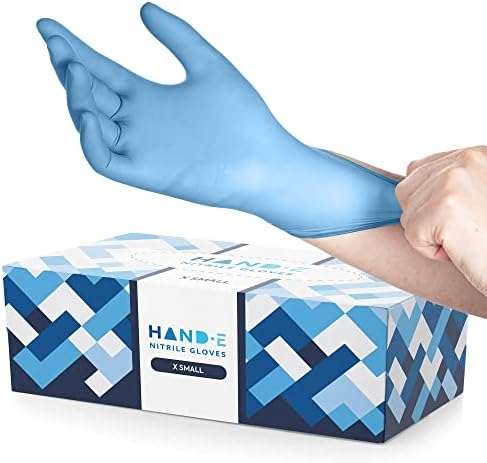 Hand-E Touch Blue Nitrile Disposable Gloves by Hand-E