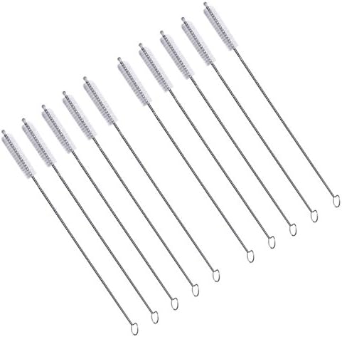 WAFJAMF 10 Pcs Straw Brush Set Nylon Pipe Tube Cleaner 173mm x 5mm Skinny by WAFJAMF
