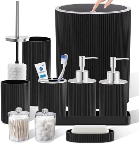 Black Bathroom Accessories Set by LetUsMakeHomeYourFavoriteDestination
