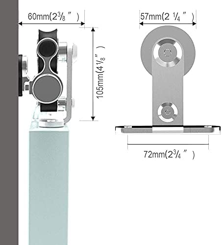 TSMST 9.6FT Sliding Barn Door Hardware Kit, Top Mount Stainless Steel Heavy - Image 4