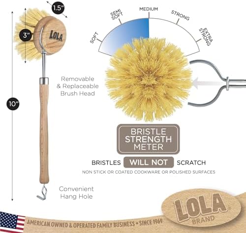 LOLA Replacement Large Head for The Original Tampico Vegetable & Dish Brush - Image 5