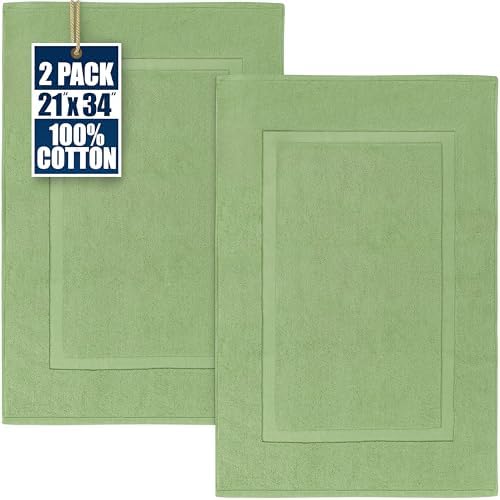 Utopia Towels Cotton Bath Mat, 21x34 in, 2 Pack, Sage Green by UTOPIATOWELS