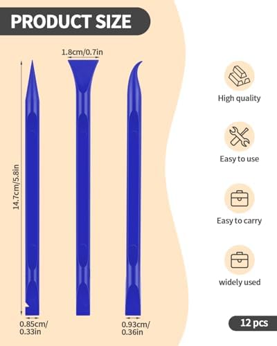 12 PCS Carbon Fiber Plastic Scrapers Tool, Non-Scratch Scraper Tool - Image 2
