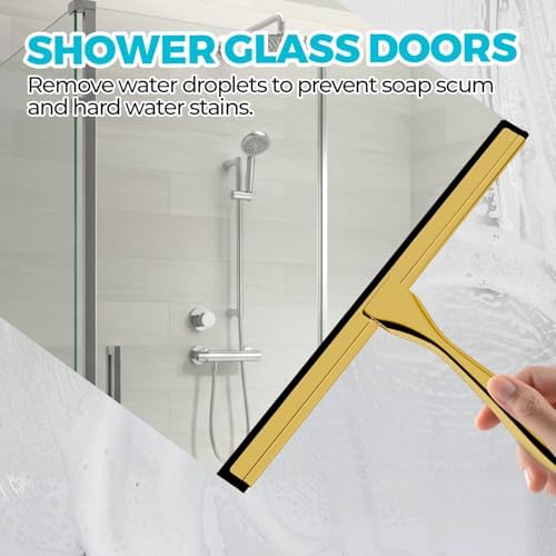 ALFLOD 12" Shower Squeegee for Glass Doors, Tile Walls, Car Windows - Image 3