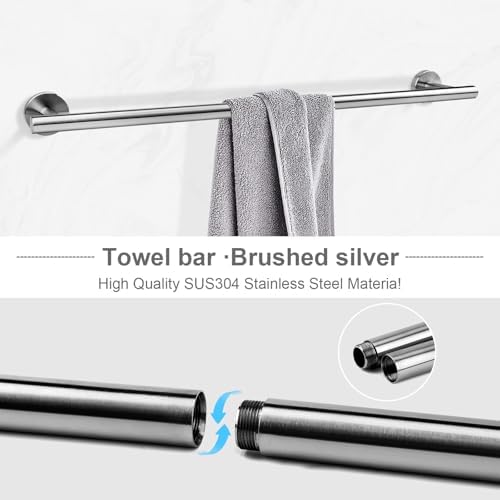 Brushed Nickel Bathroom Hardware Accessories Set 5 Piece, Stainless Steel Bath - Image 2