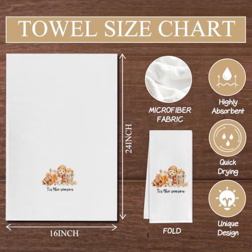 Football Cavapoo Kitchen Towels Fall Decor, 16x24inch Set of 2 - Image 6