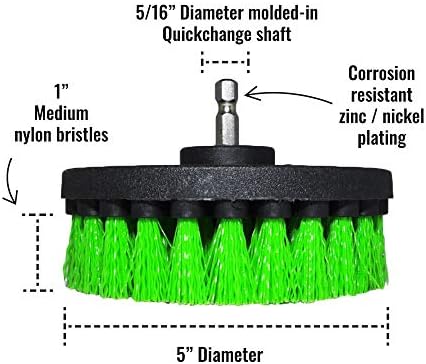 Premium Drill Brush Professional – Medium-Stiff 5 in Green Set of 3 | - Image 3
