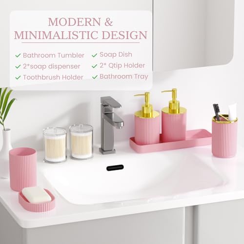 Light Pink Bathroom Accessories Set - Image 5