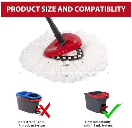 YUAKOU 4-Pack Mop Replacement Heads - Image 2