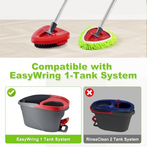 Mop Heads Spin Mop Handle Brush & Base Set Compatible - Image 2