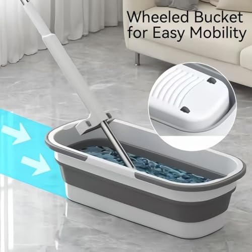 Flat Mop & Bucket Set with 6 Reusable Pads - Image 6
