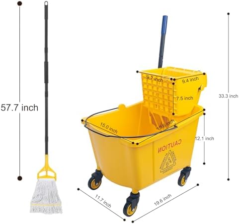 KeFanta 35 Quart Commercial Mop Bucket - Image 3