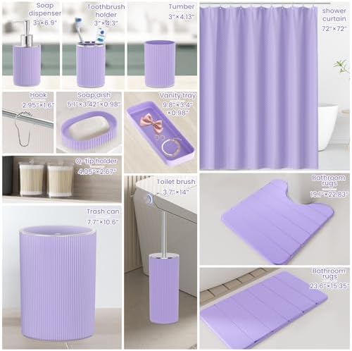 Purple Bathroom Accessories Set - Image 2