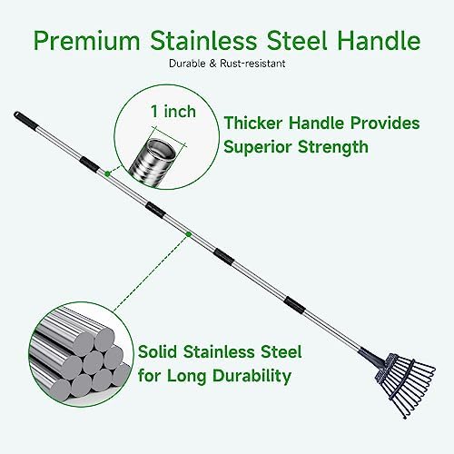 GreatBuddy Adjustable Leaf Rake, Flower Bed & Small Area - Image 5