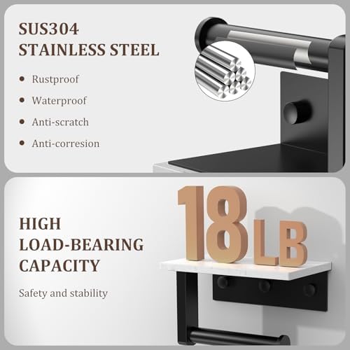 BWE Matte Black Toilet Paper Holder - Image 4