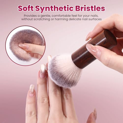 BQAN Nail Dust Brush Wooden Handle Soft Bristle - Image 3
