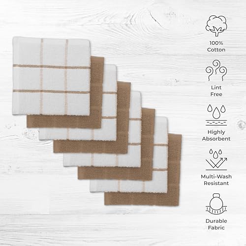 100% Cotton Terry Dish Cloth & Dish Towel, 8 Pack, Super Soft and Absorbent - Image 3