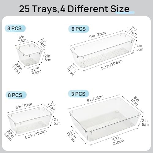 Vtopmart 25 Pack Plastic Drawer Organizers - Image 7